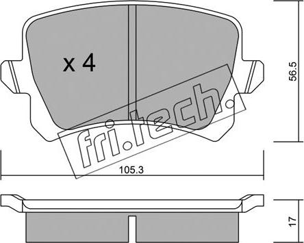 Fri.Tech. 822.0 - Kit pastiglie freno, Freno a disco autozon.pro