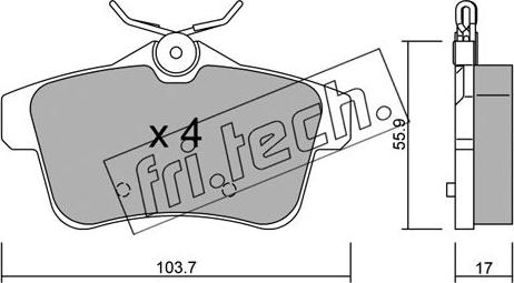 Fri.Tech. 872.0 - Kit pastiglie freno, Freno a disco autozon.pro