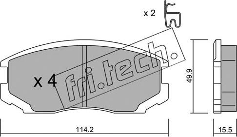 Fri.Tech. 391.0 - Kit pastiglie freno, Freno a disco autozon.pro