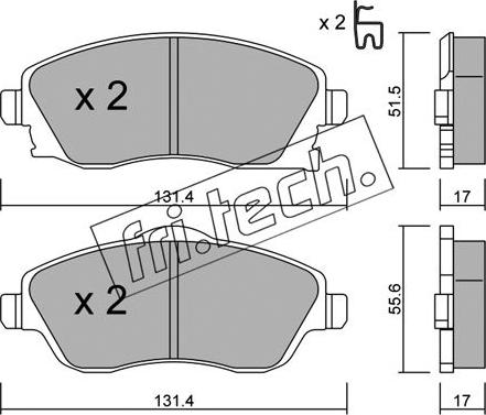 Fri.Tech. 349.0 - Kit pastiglie freno, Freno a disco autozon.pro