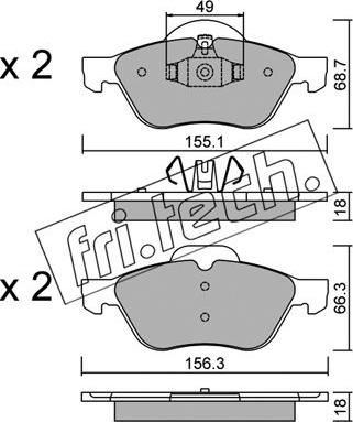 Fri.Tech. 344.1 - Kit pastiglie freno, Freno a disco autozon.pro