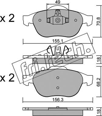 Fri.Tech. 345.2 - Kit pastiglie freno, Freno a disco autozon.pro