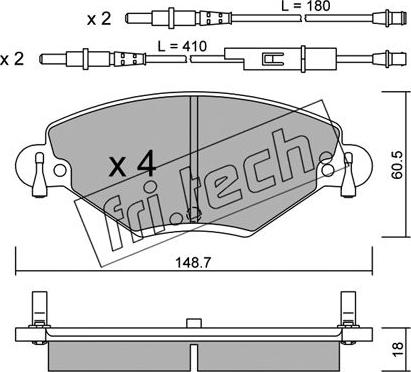 Fri.Tech. 340.0 - Kit pastiglie freno, Freno a disco autozon.pro