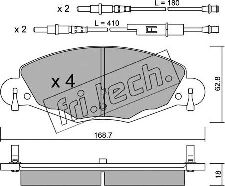 Fri.Tech. 341.0 - Kit pastiglie freno, Freno a disco autozon.pro