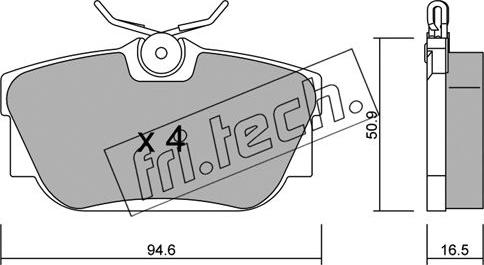 Fri.Tech. 355.0 - Kit pastiglie freno, Freno a disco autozon.pro