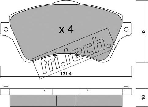 Fri.Tech. 358.0 - Kit pastiglie freno, Freno a disco autozon.pro