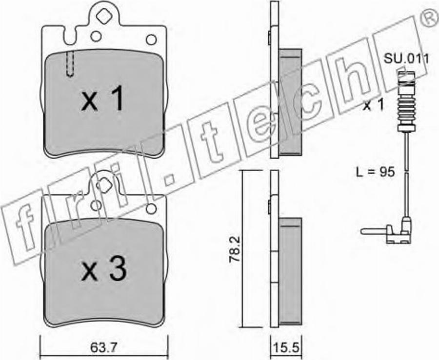 Fri.Tech. 3530W - Kit pastiglie freno, Freno a disco autozon.pro