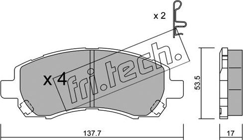 Fri.Tech. 304.0 - Kit pastiglie freno, Freno a disco autozon.pro