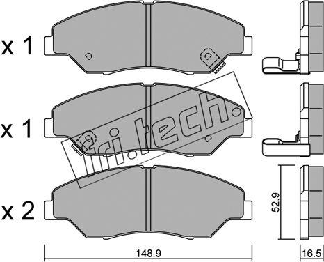 Fri.Tech. 385.0 - Kit pastiglie freno, Freno a disco autozon.pro