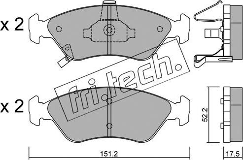 Fri.Tech. 380.0 - Kit pastiglie freno, Freno a disco autozon.pro