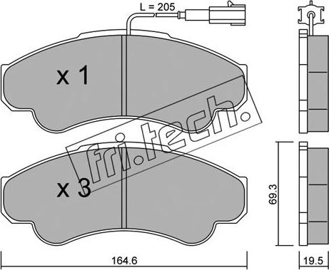 Fri.Tech. 335.0 - Kit pastiglie freno, Freno a disco autozon.pro