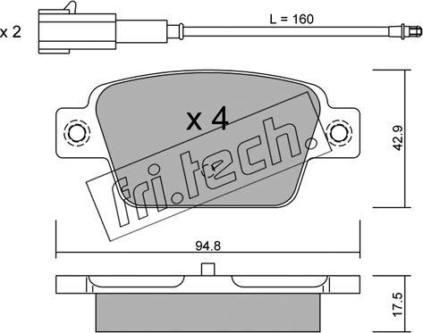 Fri.Tech. 332.1 - Kit pastiglie freno, Freno a disco autozon.pro