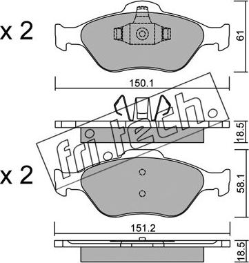 Fri.Tech. 325.0 - Kit pastiglie freno, Freno a disco autozon.pro