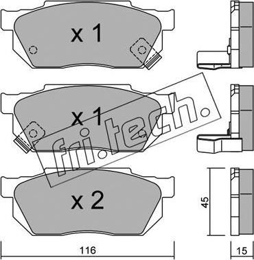 Fri.Tech. 256.1 - Kit pastiglie freno, Freno a disco autozon.pro