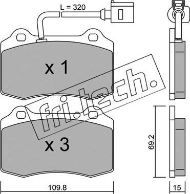 Fri.Tech. 260.4 - Kit pastiglie freno, Freno a disco autozon.pro