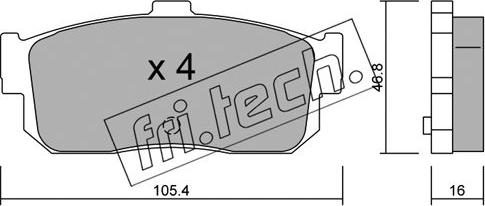 Fri.Tech. 200.0 - Kit pastiglie freno, Freno a disco autozon.pro