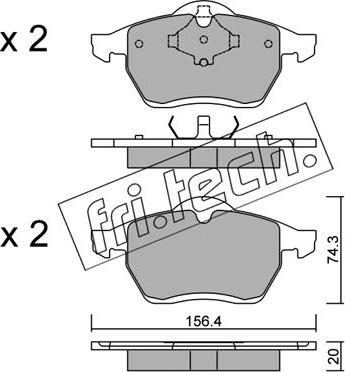 Fri.Tech. 288.0 - Kit pastiglie freno, Freno a disco autozon.pro