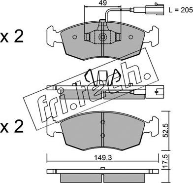 Fri.Tech. 283.4 - Kit pastiglie freno, Freno a disco autozon.pro