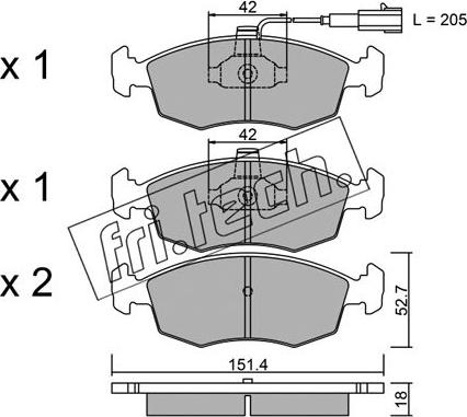 Fri.Tech. 283.0 - Kit pastiglie freno, Freno a disco autozon.pro