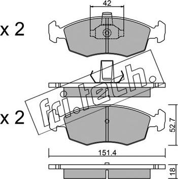 Fri.Tech. 283.3 - Kit pastiglie freno, Freno a disco autozon.pro