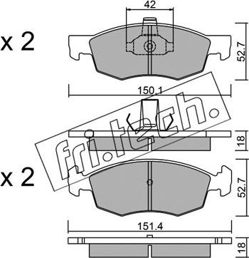 Fri.Tech. 283.2 - Kit pastiglie freno, Freno a disco autozon.pro