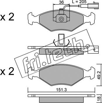 Fri.Tech. 282.0 - Kit pastiglie freno, Freno a disco autozon.pro