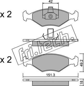 Fri.Tech. 282.2 - Kit pastiglie freno, Freno a disco autozon.pro