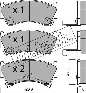 Fri.Tech. 287.0 - Kit pastiglie freno, Freno a disco autozon.pro