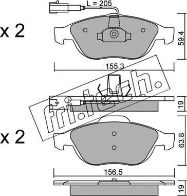 Fri.Tech. 229.0 - Kit pastiglie freno, Freno a disco autozon.pro