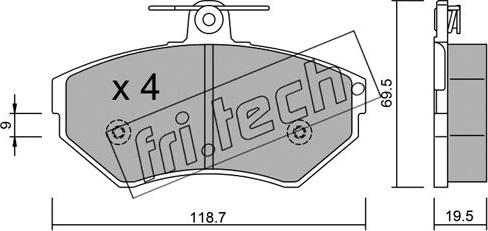 Fri.Tech. 224.0 - Kit pastiglie freno, Freno a disco autozon.pro