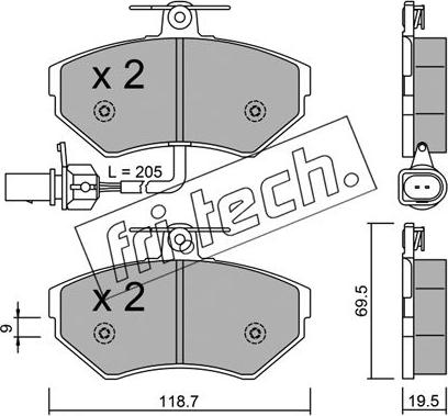 Fri.Tech. 224.2 - Kit pastiglie freno, Freno a disco autozon.pro