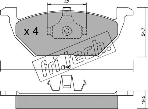 Fri.Tech. 220.0 - Kit pastiglie freno, Freno a disco autozon.pro