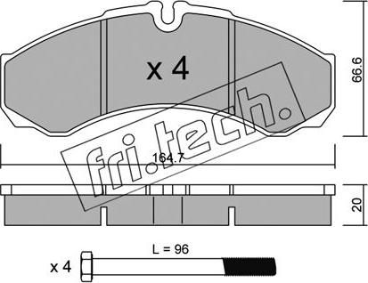 Fri.Tech. 221.0 - Kit pastiglie freno, Freno a disco autozon.pro