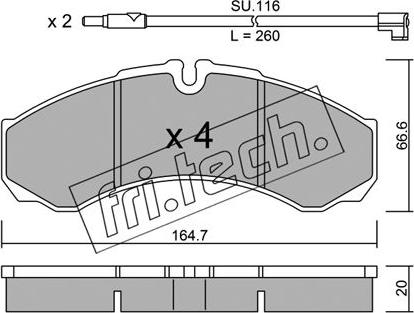 Fri.Tech. 221.7W - Kit pastiglie freno, Freno a disco autozon.pro