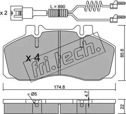 Fri.Tech. 275.0W - Kit pastiglie freno, Freno a disco autozon.pro