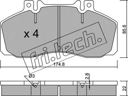 Fri.Tech. 276.0 - Kit pastiglie freno, Freno a disco autozon.pro