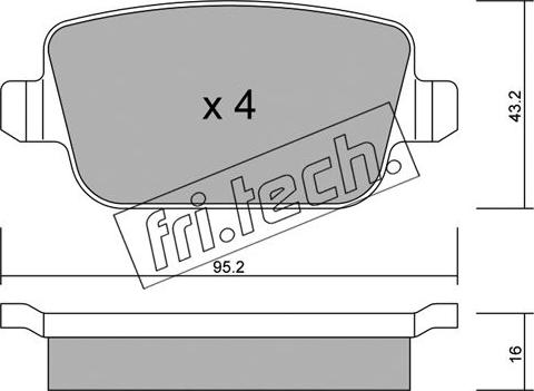 Fri.Tech. 796.0 - Kit pastiglie freno, Freno a disco autozon.pro