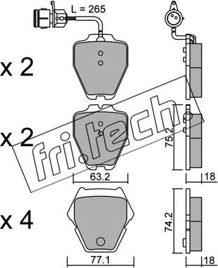 Fri.Tech. 790.0 - Kit pastiglie freno, Freno a disco autozon.pro