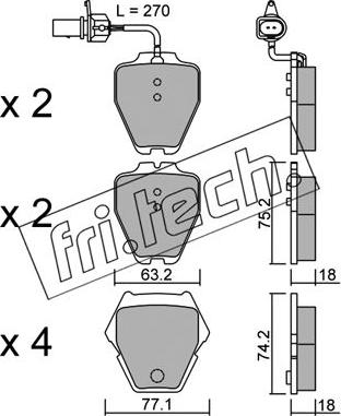 Fri.Tech. 790.1 - Kit pastiglie freno, Freno a disco autozon.pro