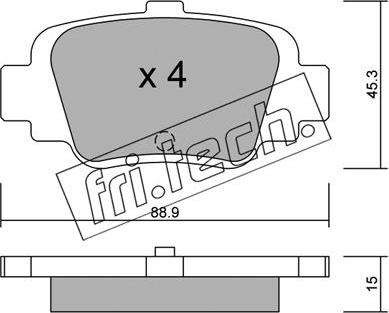 Fri.Tech. 758.0 - Kit pastiglie freno, Freno a disco autozon.pro