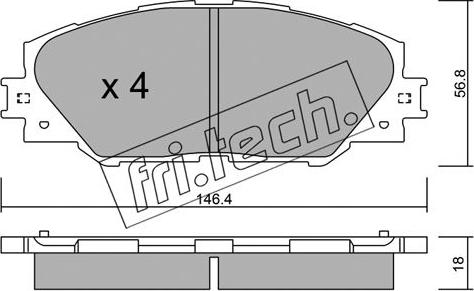 Fri.Tech. 764.0 - Kit pastiglie freno, Freno a disco autozon.pro