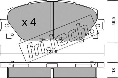 Fri.Tech. 761.0 - Kit pastiglie freno, Freno a disco autozon.pro