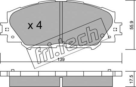 Fri.Tech. 763.0 - Kit pastiglie freno, Freno a disco autozon.pro