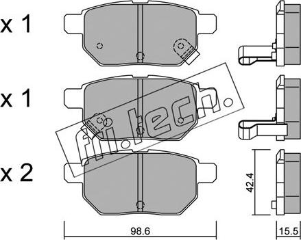 Fri.Tech. 762.0 - Kit pastiglie freno, Freno a disco autozon.pro