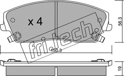 Fri.Tech. 732.0 - Kit pastiglie freno, Freno a disco autozon.pro