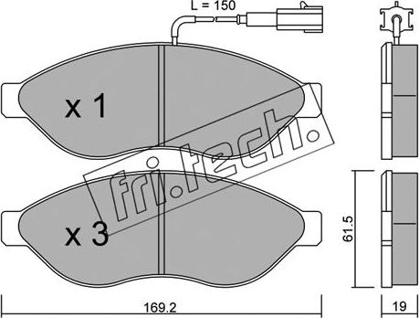 Fri.Tech. 724.0 - Kit pastiglie freno, Freno a disco autozon.pro