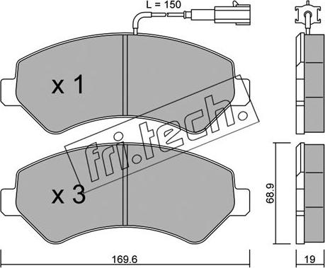 Fri.Tech. 725.0 - Kit pastiglie freno, Freno a disco autozon.pro