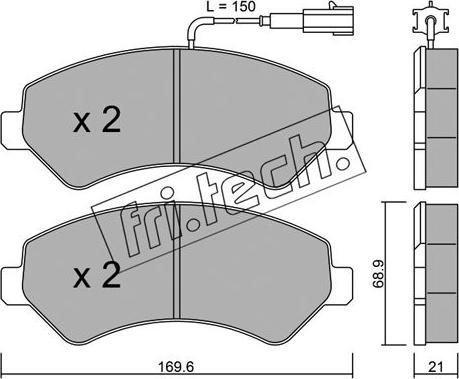 Fri.Tech. 725.2 - Kit pastiglie freno, Freno a disco autozon.pro