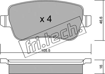 Fri.Tech. 722.0 - Kit pastiglie freno, Freno a disco autozon.pro