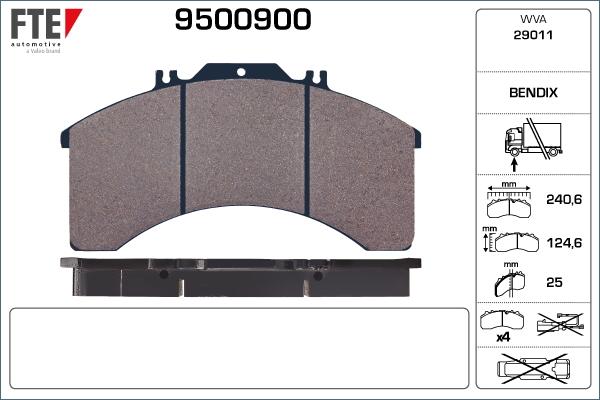 FTE 9500900 - Kit pastiglie freno, Freno a disco autozon.pro